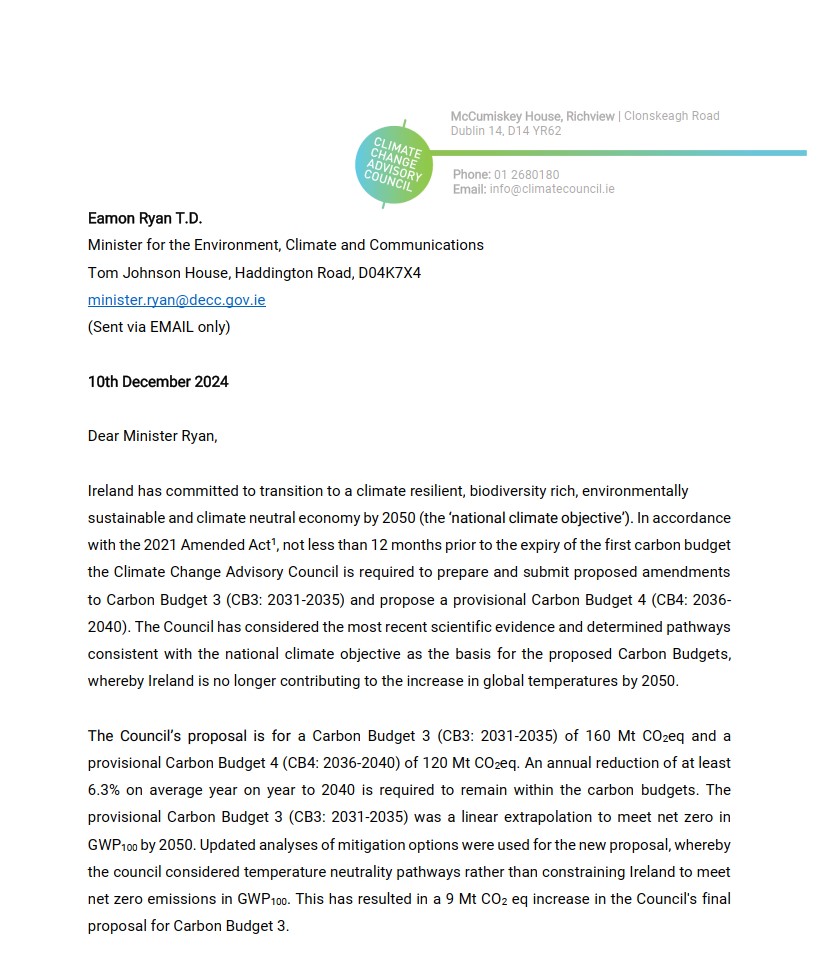 Carbon Budget Proposal 2024